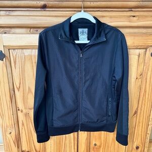 Express Jacket Nylon Full Zip Black Zipper Pockets Women's Small